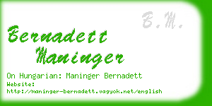 bernadett maninger business card